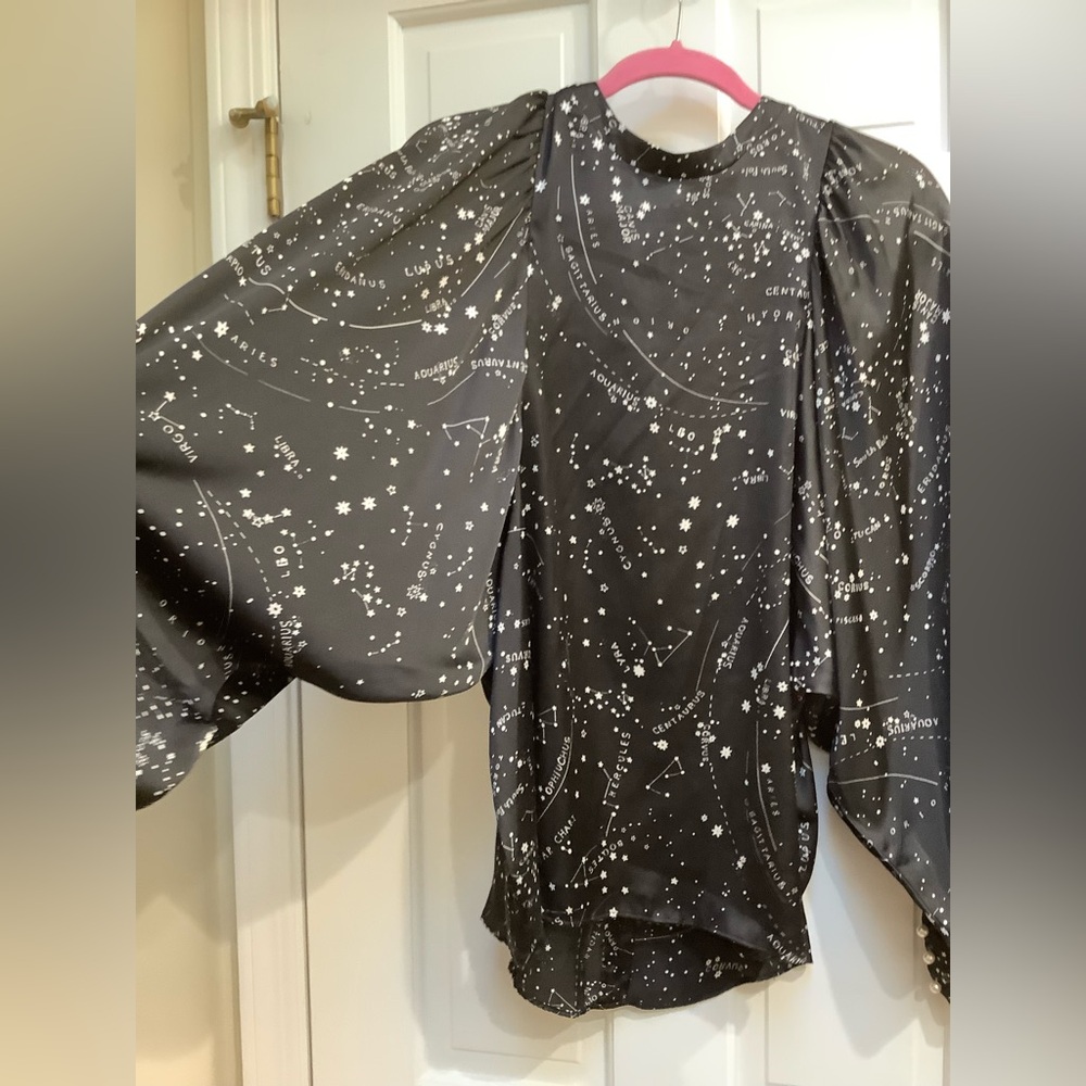 NWT ZARA Zodiac Constellation Blouse Size M - Picture 5 of 7
